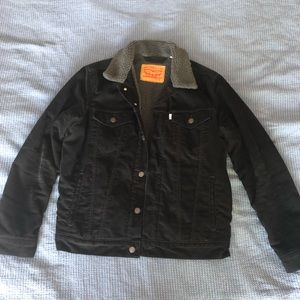 Levi’s Sherpa Lined Corduroy Trucker Jacket Bl/Med